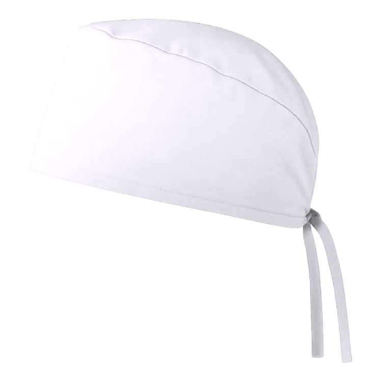 Czepek medyczny chirurgiczny wiązany unisex biały lewy bok.png