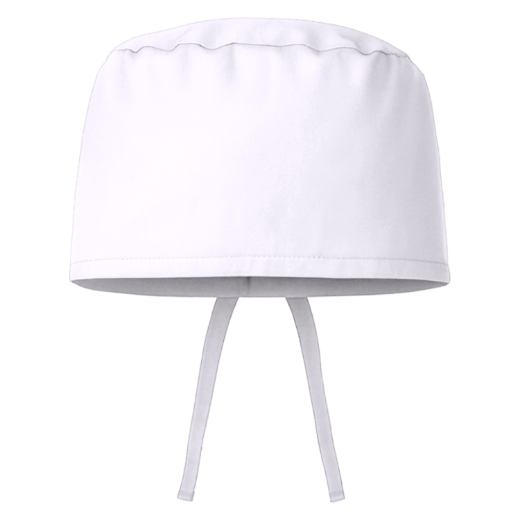 Czepek medyczny chirurgiczny wiązany unisex biały przód.png