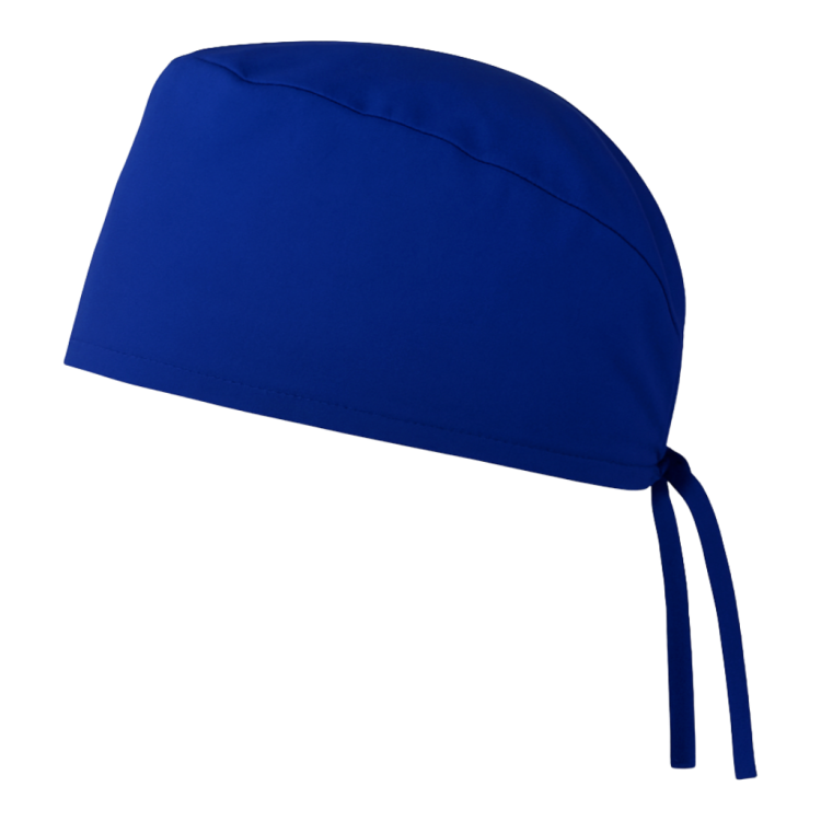 Czepek medyczny chirurgiczny wiązany unisex chabrowy lewy bok.png