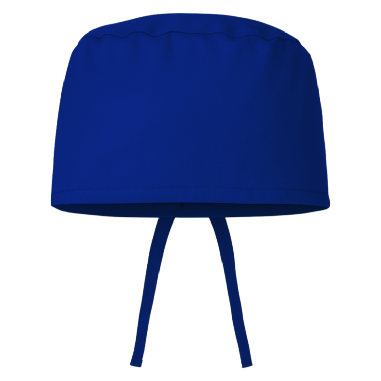 Czepek medyczny chirurgiczny wiązany unisex chabrowy przód.png