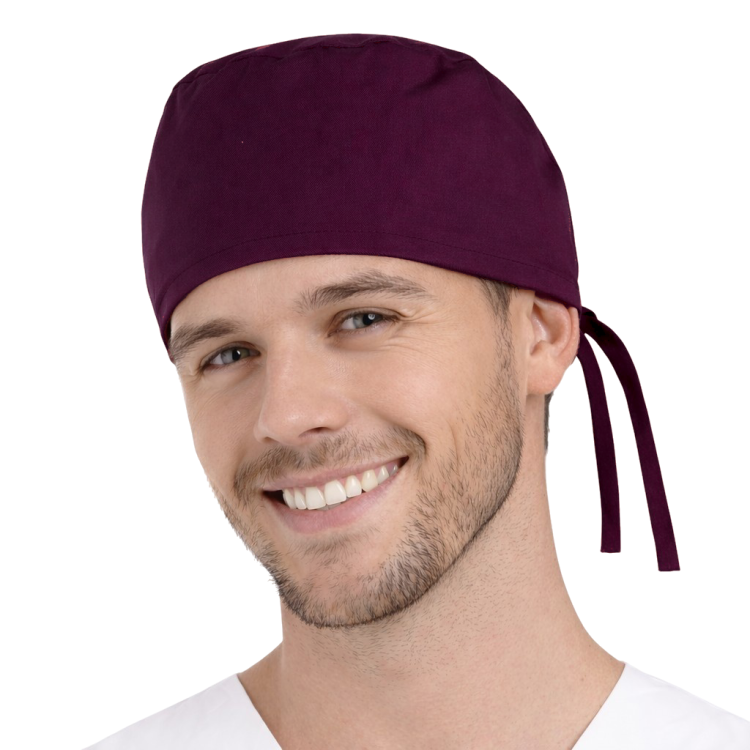 Czepek medyczny chirurgiczny wiązany unisex śliwkowy.png