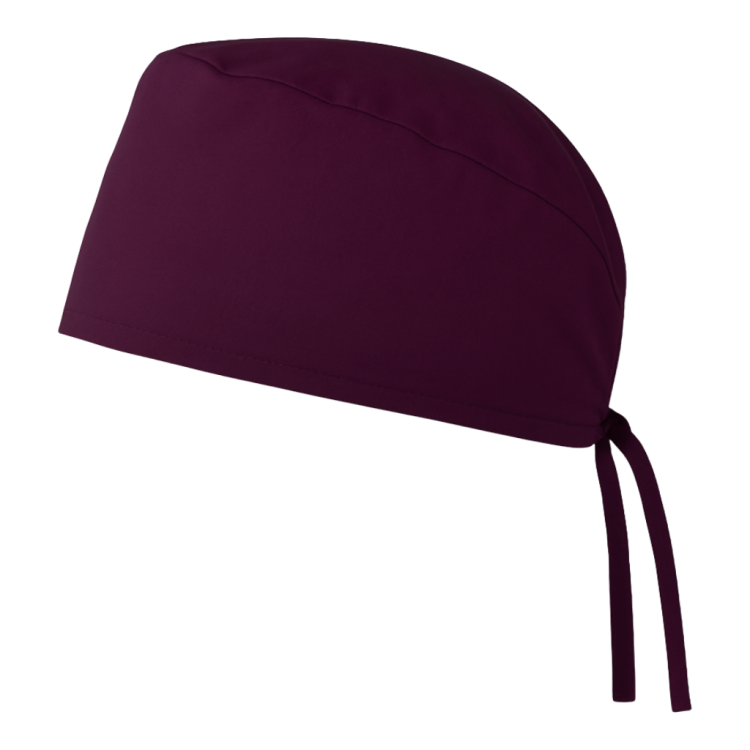 Czepek medyczny chirurgiczny wiązany unisex śliwkowy lewy bok.png