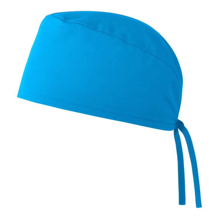 Czepek medyczny chirurgiczny wiązany unisex turkusowy lewy bok.png