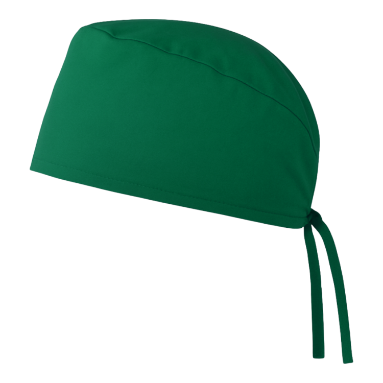 Czepek medyczny chirurgiczny wiązany unisex zielony lewy bok.png
