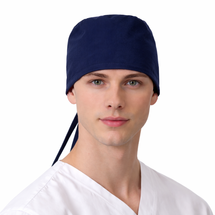 Czepek medyczny granatowy 100% bawełna unisex przód.png