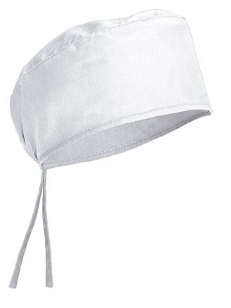 Czepek medyczny chirurgiczny wiązany na gumkach unisex biały bokiem.jpg