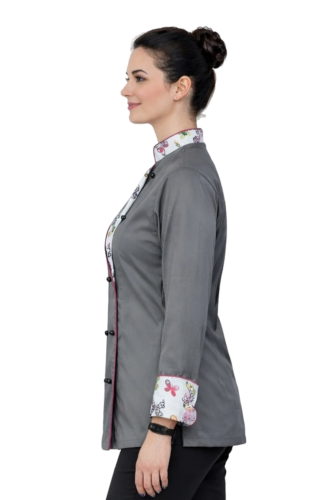 Szara bluza kucharska długi rękaw dla kobiet MASTER CHEF