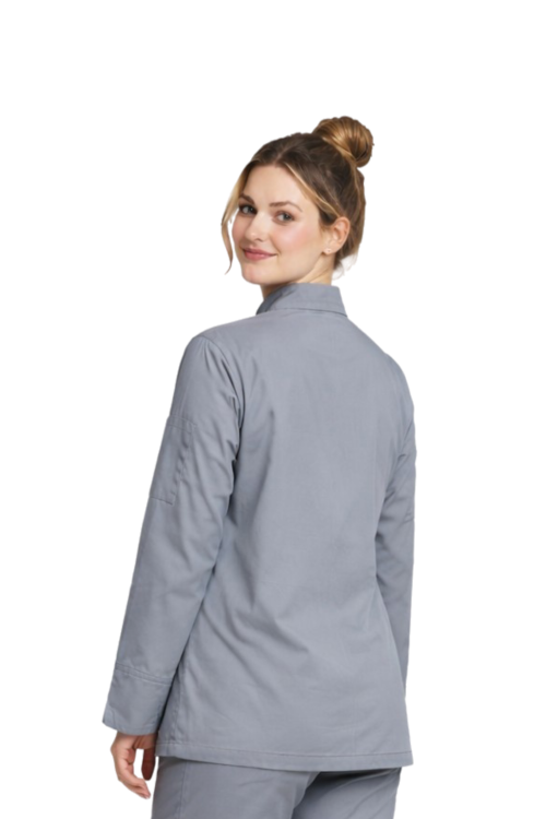 Bluza kucharska damska szara elastyczna zapinana na napy