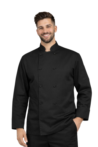 Męska bluza kucharska, kitel gastronomiczny zapinany na napy