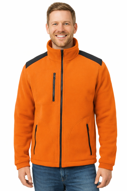 Bluza polarowa pomarańczowy z czarnymi wstawkami gramatura 360.png