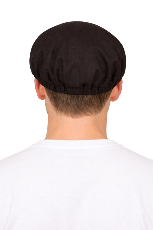 Czapka kucharska z twardym daszkiem spinner czarna widok z tyłu.png