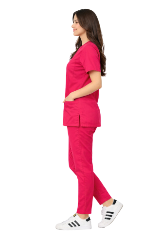 COMFORT FLEX amarantowy fartuch medyczny damski