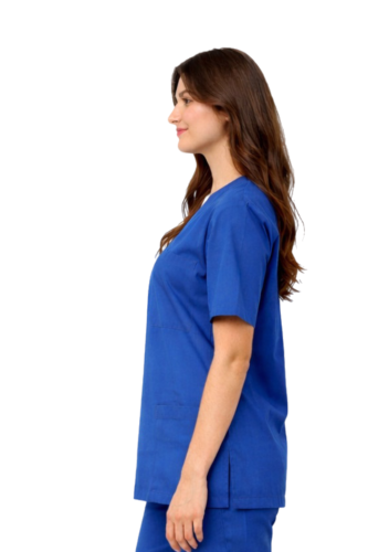 Chabrowa bluza chirurgiczna 100% bawełna dla kobiet