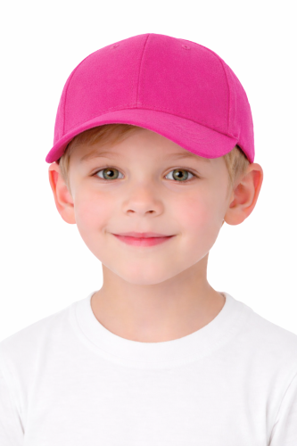 Czapka dziecięca dla chłopca i dziewczynki zapinana na rzep 290g z wywietrznikami fuksja przód.png