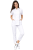 Komplet MEDICAL BEAUTY medyczny bluza biała z granatową lamówką  i białe cygaretki