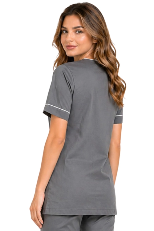 Szary żakiet kosmetyczny medyczny dla kobiet