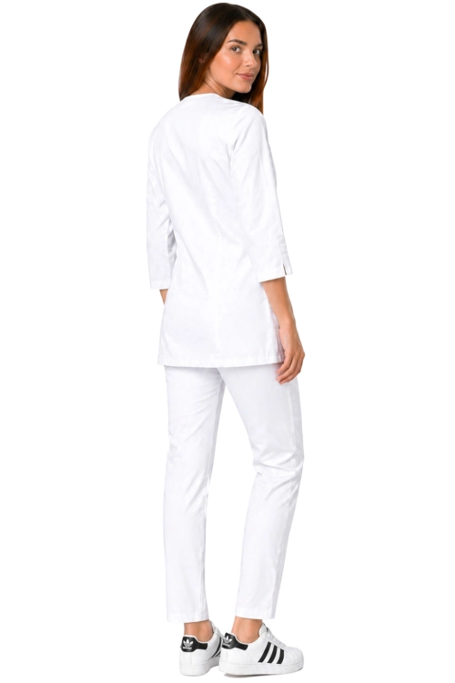 Damski komplet medyczny 34 rękaw z białą lamówką