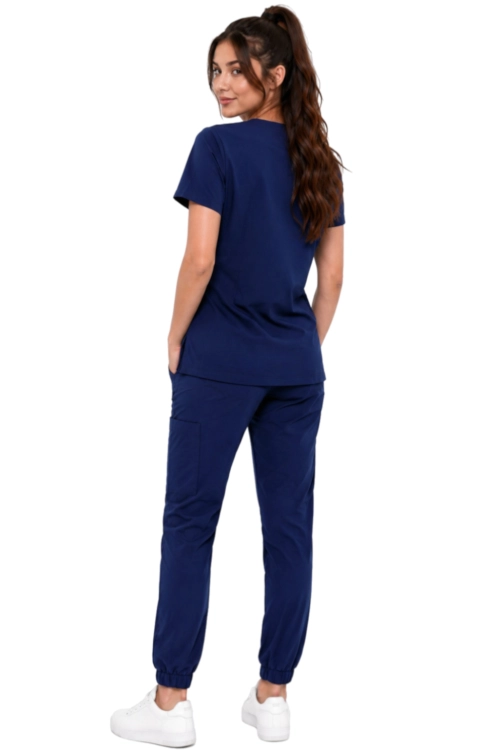 Damski komplet medyczny ciemny granatowy   – scrubs CASUAL PREMIUM_tył.png