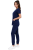 Ciemny granatowy  komplet medyczny damski – scrubs CASUAL PREMIUM-bok.png