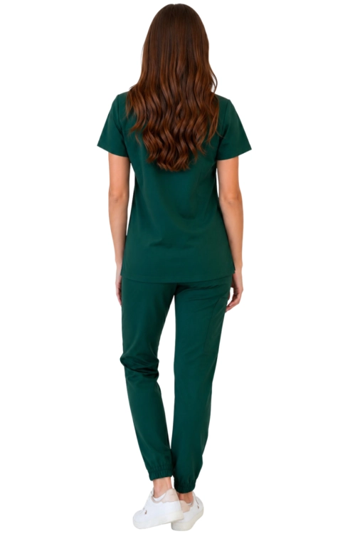Damski komplet medyczny zielona butelka– scrubs CASUAL PREMIUM_tył.png