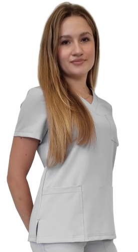 Szara bluza medyczna damska Casual Premium